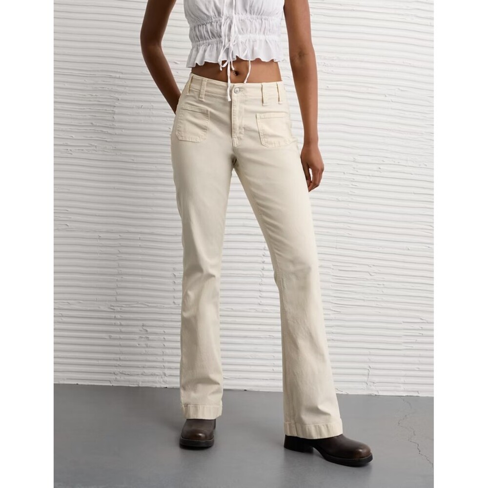 American Eagle Classic Boot Size 14 Short Khaki Mid Rise Stretch Chino Pants